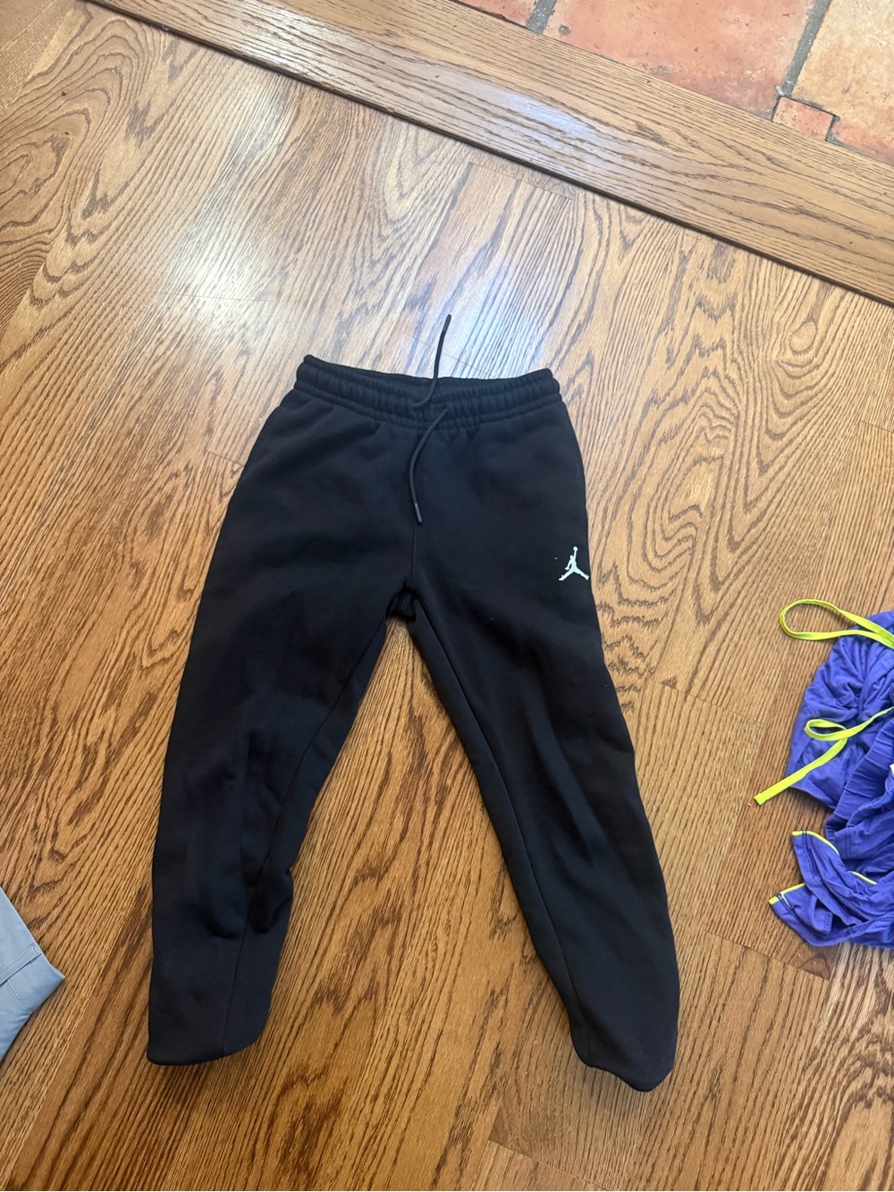 Jordan Black Kids Fleece Joggers with Jumpman Logo